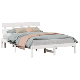 Bed Frame with Headboard Brown 140 x 200 cm Solid Pine wood 872162