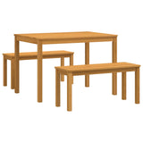 Dining Set 3 pcs Natural Solid Oak Wood 3430271