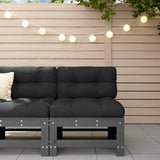 Garden Middle Sofa Grey Solid Wood Pine 825613