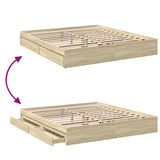 Bed Frame with Drawers without Mattress Sonoma Oak 200x200 cm 3280631