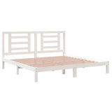 Bed Frame without Mattress White 200x200 cm Solid Wood Pine 3104369