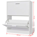 ZNTS White Wooden Shoe Cabinet with 2 Compartments 241242