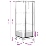 Garden Planter with Greenhouse Cover&Wheels Light Grey PP 3422927