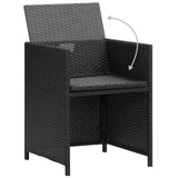 5 Piece Outdoor Dining Set with Cushions Poly Rattan Black 42596