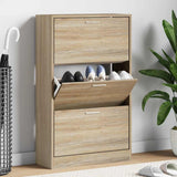 Shoe Cabinet Sonoma Oak 63x24x103 cm Engineered Wood 342551
