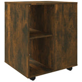 Rolling Cabinet Smoked Oak 60x53x72 cm Engineered Wood 815969
