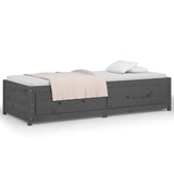 ZNTS Day Bed without Mattress Grey 90x190 cm Single Single Solid Wood Pine 821596