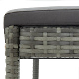 Bar Stool Set of 2 Grey Poly rattan, powder-coated steel, fabric 316669