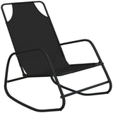 Sun Lounger Set of 2 Black Powder-coated steel, textilene 318140