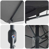 Garden Parasol Anthracite 385 x 209 x 244 cm Polyester 42003285