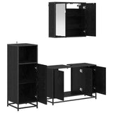 Bathroom Furniture Set 3 pcs Black Oak Engineered Wood 3402401