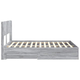 Bed Frame with Storage and Headboard Grey Sonoma 140 x 200 cm 3414464