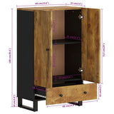 Highboard with Drawer 60x33x100 cm Solid Wood Mango&Iron 352936