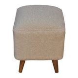 Cream Boucle Squoval Bench IN3438