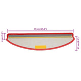 Stair Mats 15 pcs 65x21x4 cm Red Half Round Large 133907