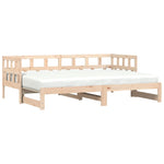 ZNTS Daybed with Trundle without Mattress 90x190 cm Single Solid Wood 836210