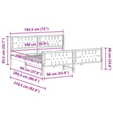 Bed Frame Light Grey 180 x 200 cm Solid Pine Wood 3394273