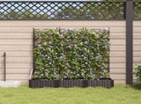 Garden Planter 3 pcs Brown 120 x 40 x 125.5 cm Plastic 42002816