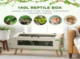 140L Vivarium for Snakes, Lizards, Horned Frogs, Chameleons, Hamsters, Gerbils with Tempered Glass T3398P350006