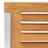 Garden Chair Set of 2 Teak and Silver 46515