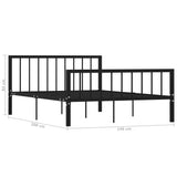 284571 Bed Frame without Mattress Black Metal 140x200 cm