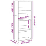 Bookcase Old Wood 60x30x152 cm Engineered Wood 857915