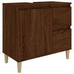 ZNTS 3 Piece Bathroom Cabinet Set Brown Oak Engineered Wood 3185542