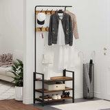 Coat Rack with Shelf Old Wood 75 x 34 x 184 cm Engineered wood 879957
