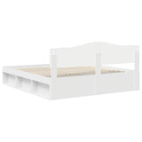 Bed Frame with Headboard White 180 x 200 cm Solid Pine Wood 3412862