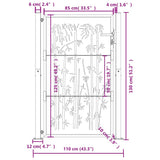 Garden Gate 100x125 cm Corten Steel Bamboo Design 153186