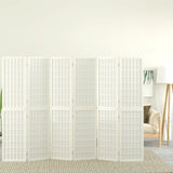 Folding 6-Panel Room Divider Japanese Style 240x170 cm White 352090