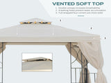 3 x 3 m Garden Gazebo Double Roof Marquee Patio Wedding Party Tent Canopy Shelter with Sidewalls, T3398P324050