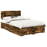 Bed Frame with Drawer Smoked Oak 120 x 190 cm Engineered Wood 3412404