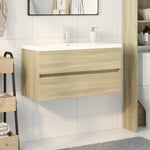 ZNTS 2 Piece Bathroom Furniture Set Ceramic and Engineered Wood 3307660
