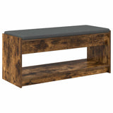 Hall Bench with Cushion with Shelf Smoked Oak 103 x 38 x 45 cm 891588