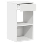 ZNTS Bedside Cabinet with Drawer White 35x34x66.5 cm 858713