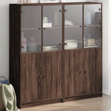 Bookcase with Doors Brown Oak 136x37x142 cm Engineered Wood 3206530