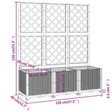 Garden Planter with Trellis White 120x40x136 cm PP 153284