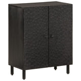 Side Cabinet Black 60x33x75 cm Solid Wood Mango 356821