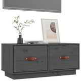TV Cabinet Grey 80x34x35 cm Solid Wood Pine 818242