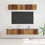TV Cabinet Set Wall-mounted 5 pcs Old Wood Engineered Wood 3393405