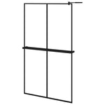 ZNTS Walk-in Shower Wall with Shelf Black 118x190 cm ESG Glass&Aluminium 3185487