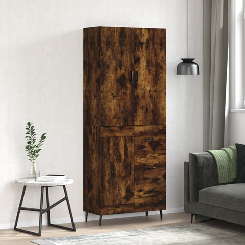 Highboard Smoked Oak 69.5x34x180 cm Engineered Wood 3196032