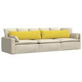 Sofa Pillows 2 pcs Light Yellow 145 x 40 cm Fabric 42013834