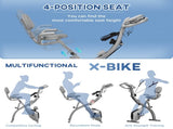 2-in-1 Folding Exercise Bike with 8-Level Magnetic Resistance, Arm Resistance Band, Pulse Sensor, T3398P349154