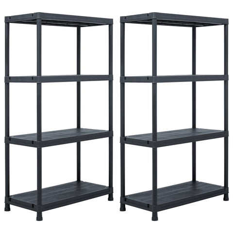 Storage Shelf Racks 2 pcs Black 60x30x138 cm Plastic 276251