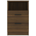 ZNTS Bedside Cabinet Brown Oak Engineered Wood 817043