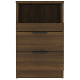 ZNTS Bedside Cabinet Brown Oak Engineered Wood 817043