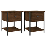 ZNTS Bedside Tables 2 pcs Brown Oak 34x35.5x45 cm Engineered Wood 825862