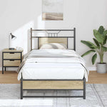 Bed Frame without Mattress Sonoma Oak 90x200 cm Engineered Wood 4106955